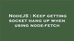 Nodejs - What Does "Socket Hang Up" Actually Mean?
