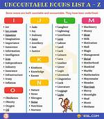 Noncount Nouns