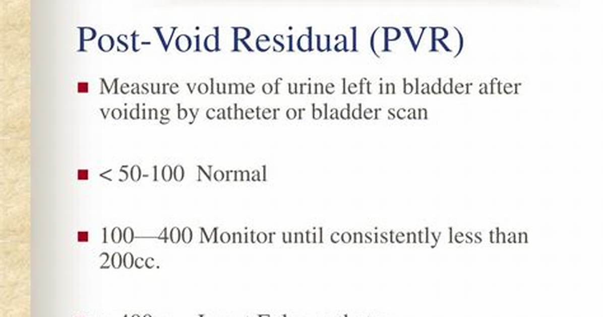 Normal Post Void Residual
