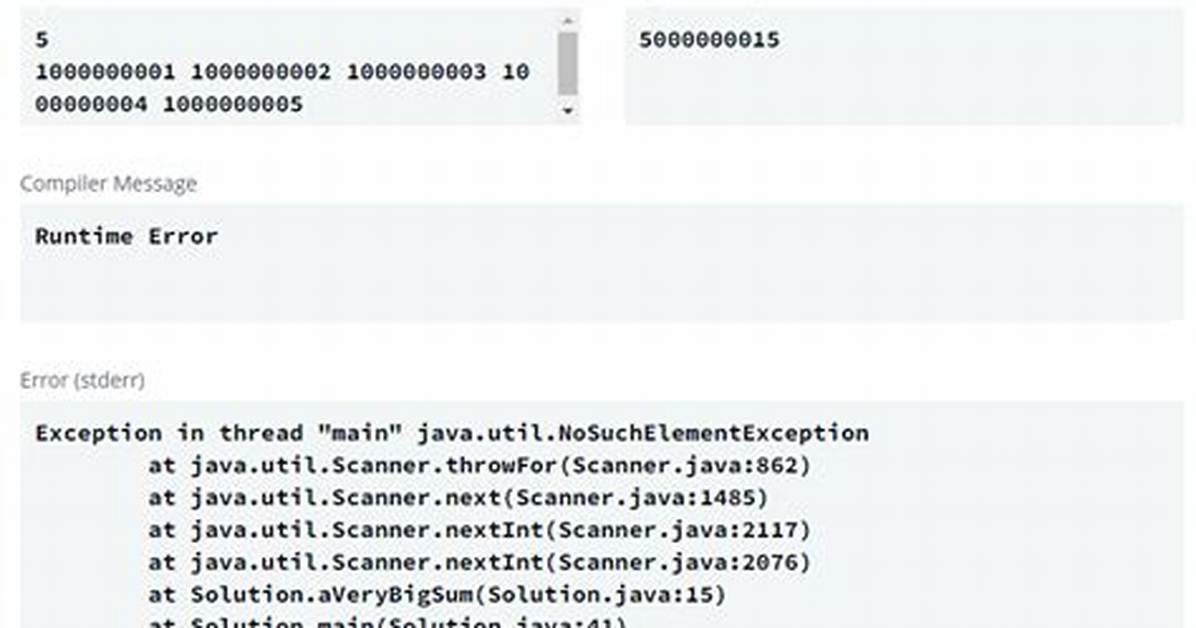 Nosuchelementexception with Java. Util. Scanner
