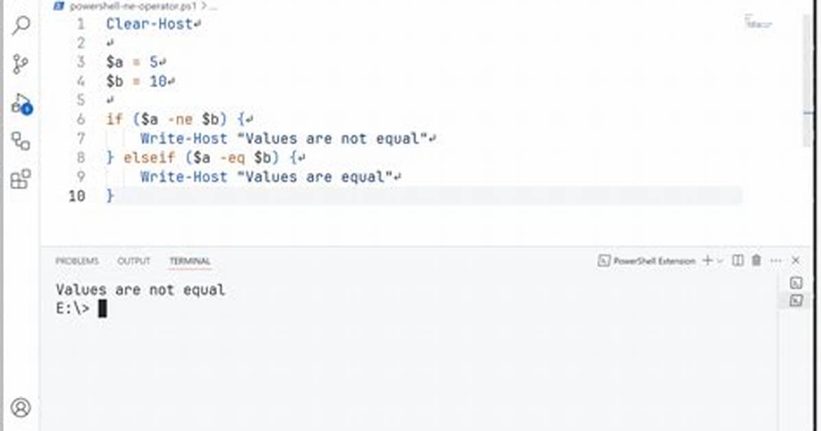 Not Equal! = Operator on Null