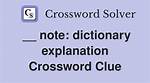 ___ Note (Explanation in a Dictionary)