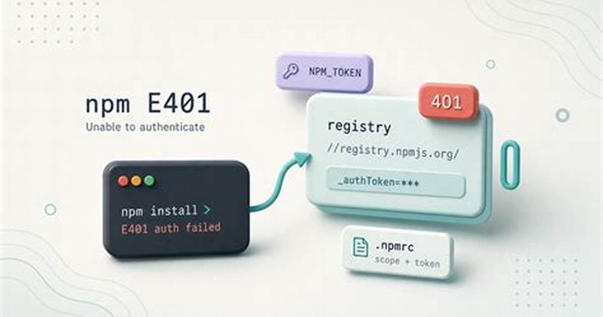 Npm Err Code E401: Unable to Authenticate, Need: Bearer Authorization