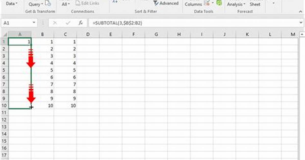 Numbers Put into a Spreadsheet
