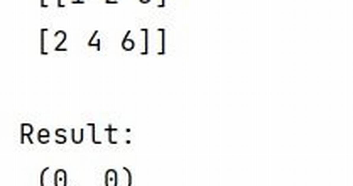 Numpy Minimum in (Row, Column) Format