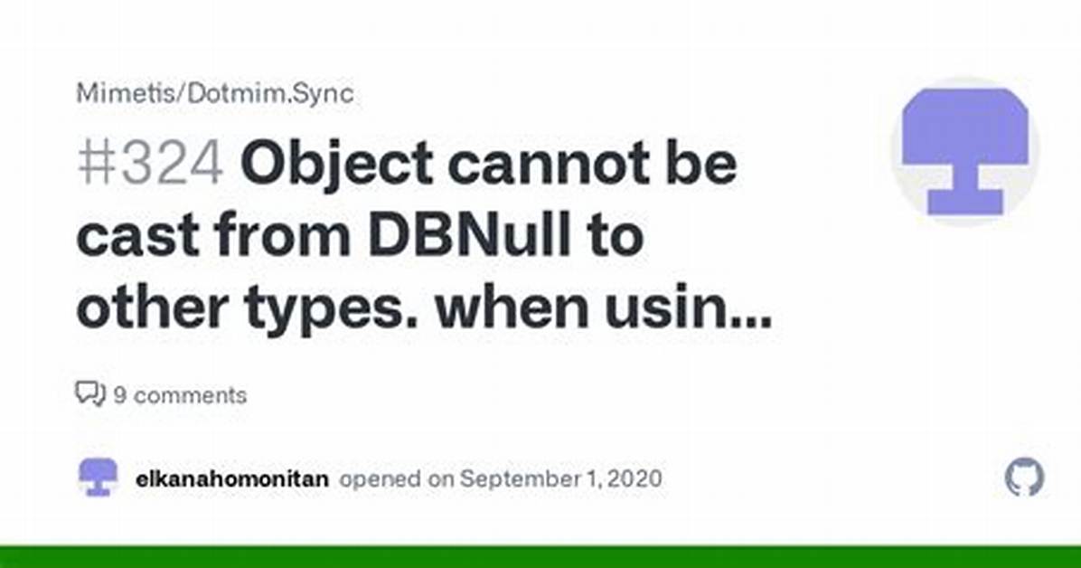 Object Cannot Be Cast from Dbnull to Other Types