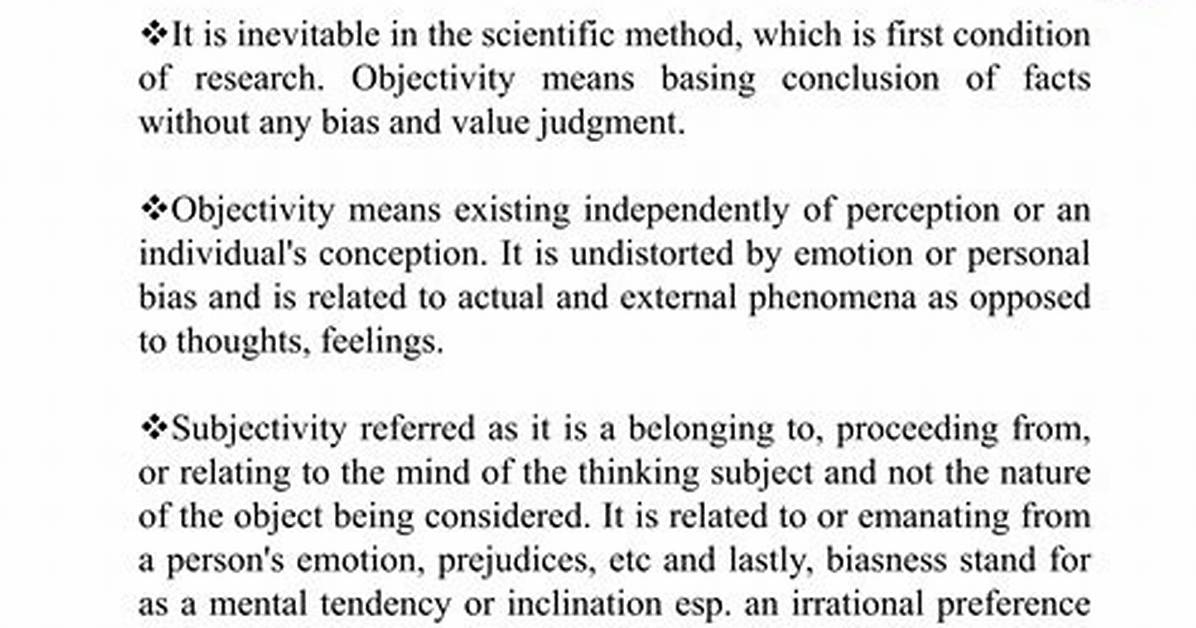 Objectivity Meaning
