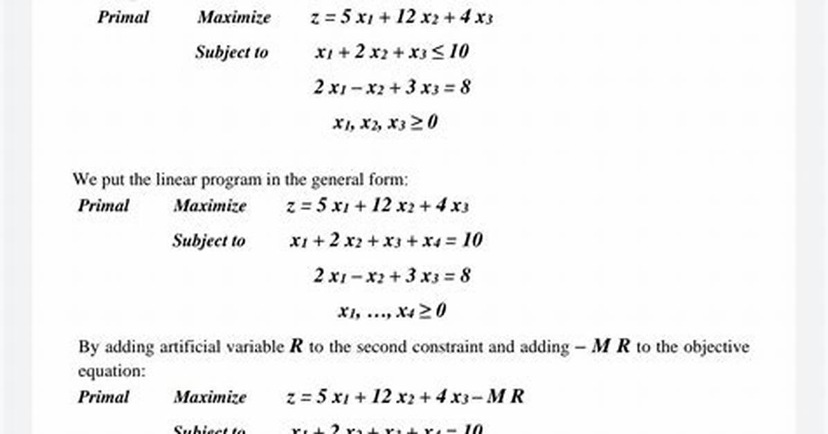 Obtain Dual Solution from Primal Problem Using Simplex