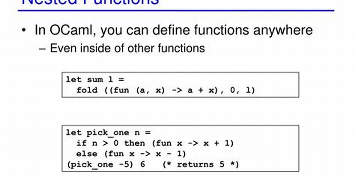 Ocaml Nested Functions