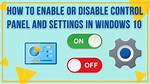 On Enable or Disable?