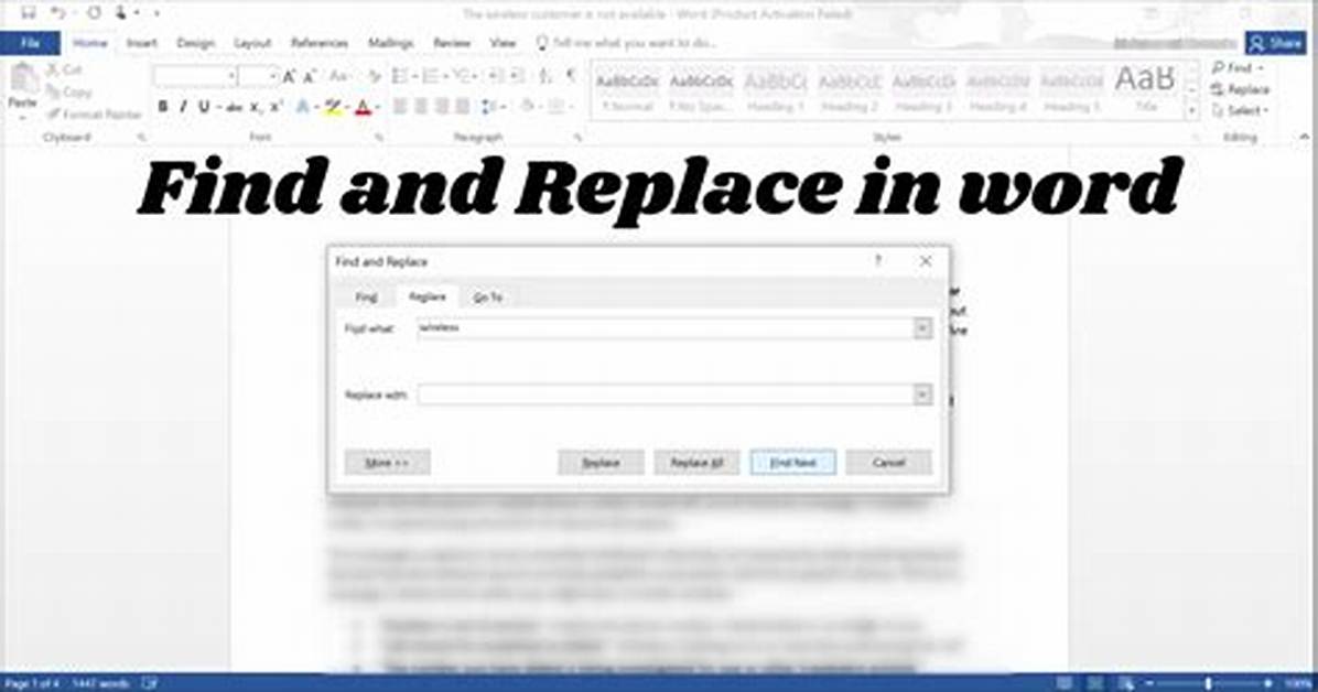 On Find and Replace?