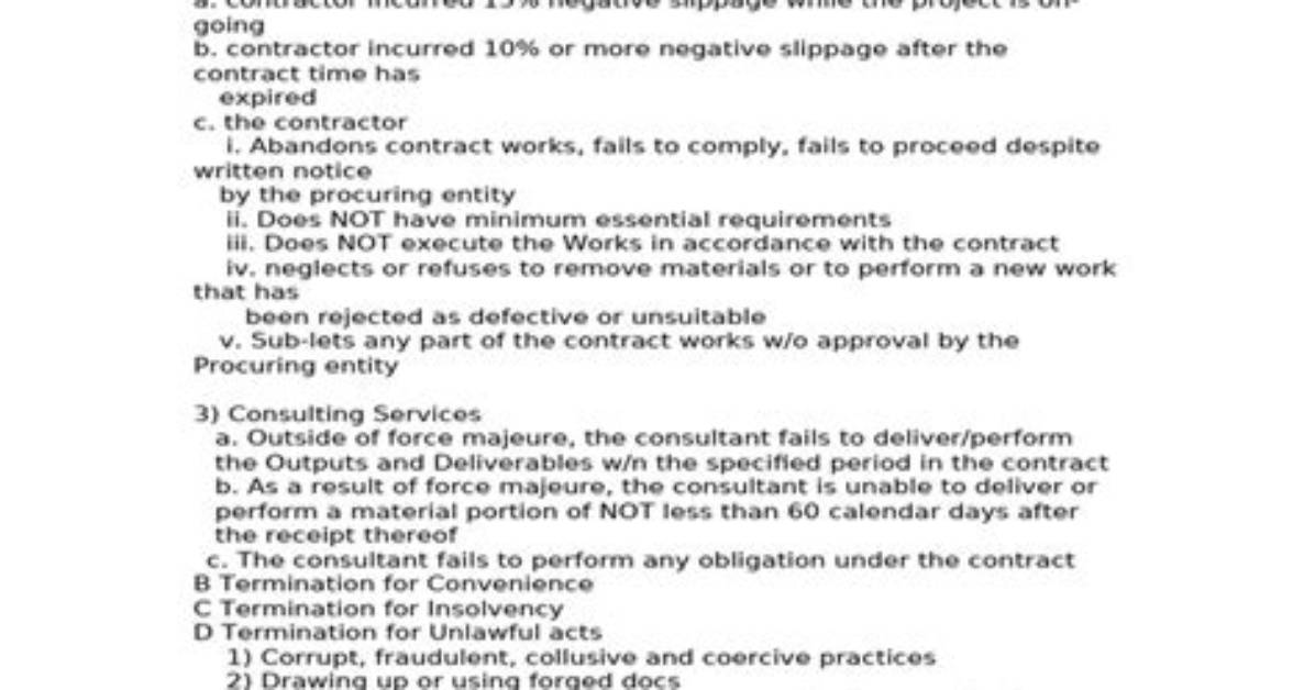 On Grounds for Termination?