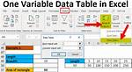 One Variable Data Table