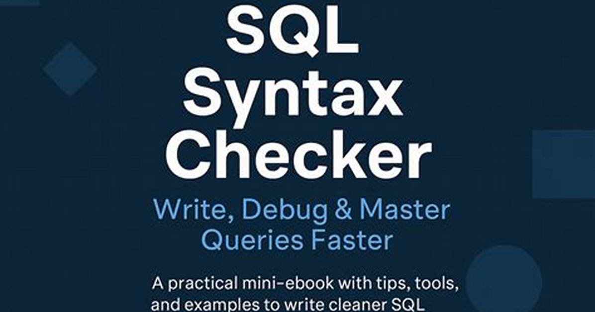 Online Sql Query Syntax Checker [Closed]
