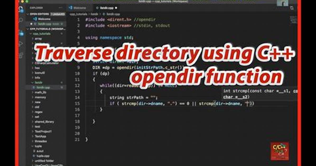 Open Directory Using C