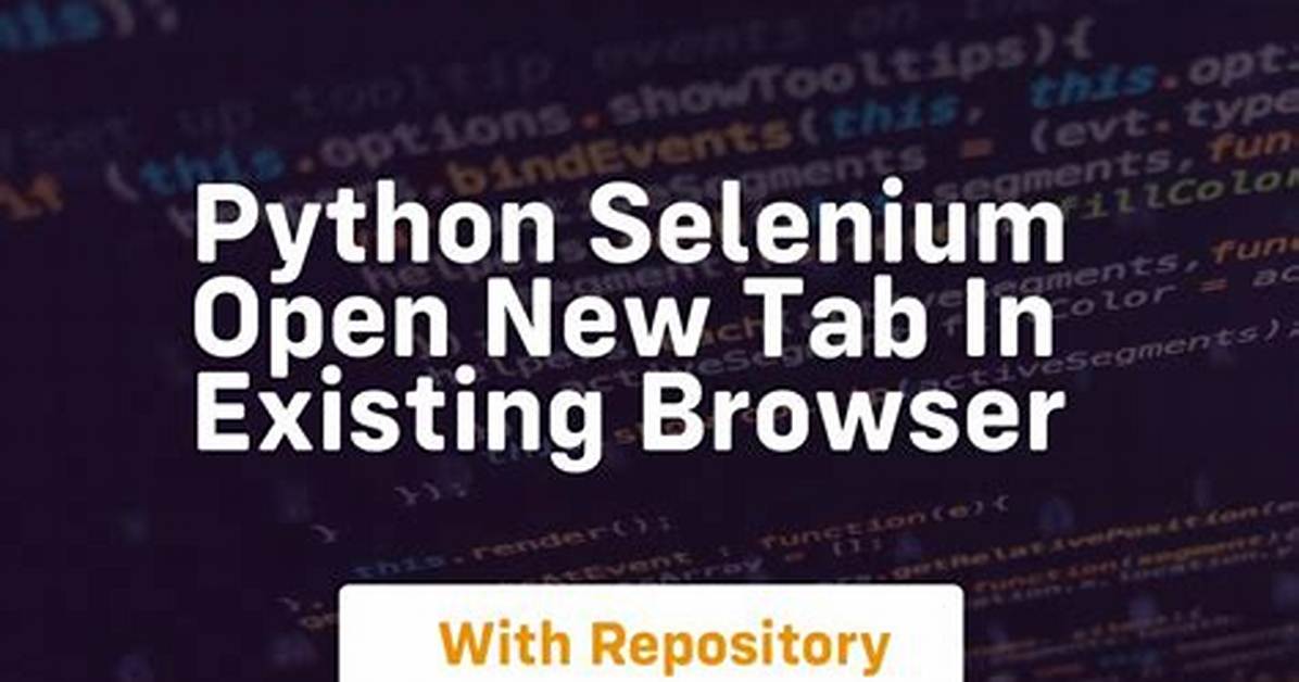 Open Web in New Tab Selenium + Python