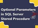Optional Parameters in Sql Server Stored Proc?