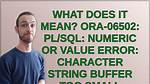 Ora-06502: Pl/Sql: Numeric or Value Error: Character String Buffer Too Small