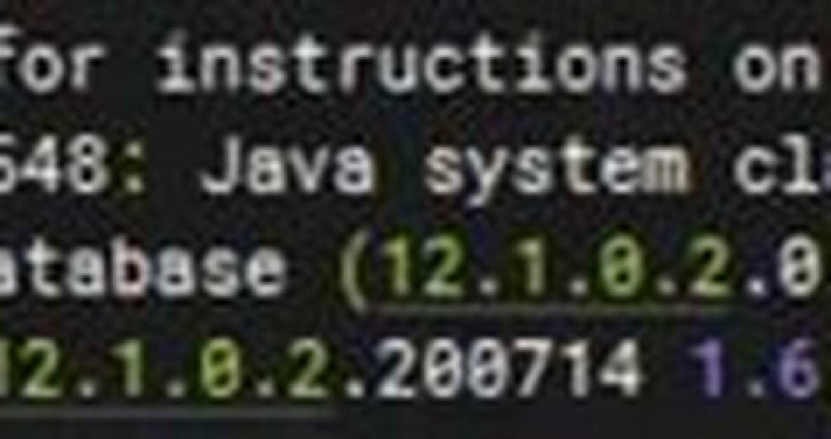 Ora-29548: Java System Class Reported: Could Not Identify Release Specified in Classes. Bin