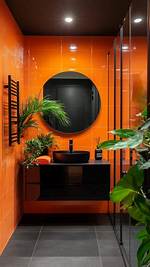 Orange Bathroom