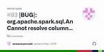 Org. Apache. Spark. Sql. Analysisexception: Cannot Resolve Given Input Columns
