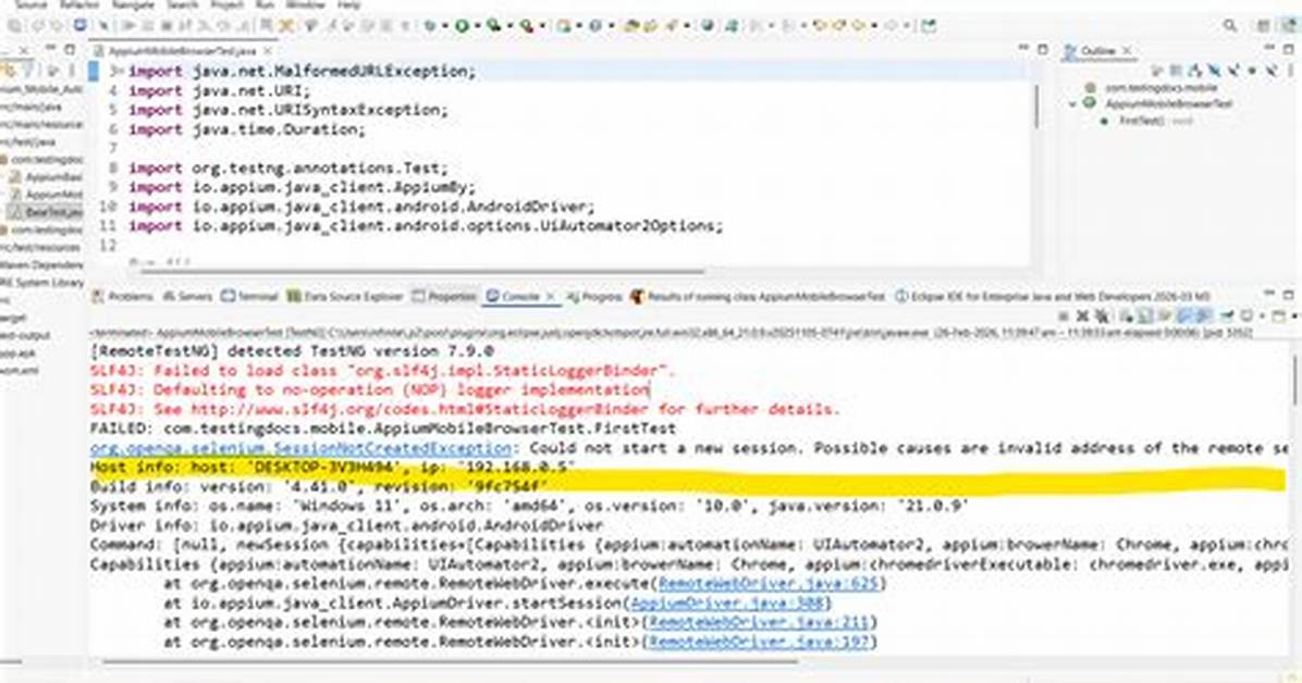 Org. Openqa. Selenium. Sessionnotcreatedexception: Session Not Created Exception