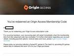 Origin Access Membership Code Email