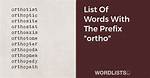 Ortho Prefix