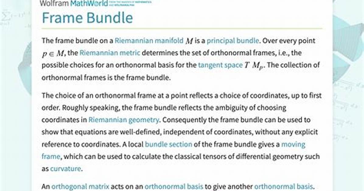 Orthonormal Frame Bundle