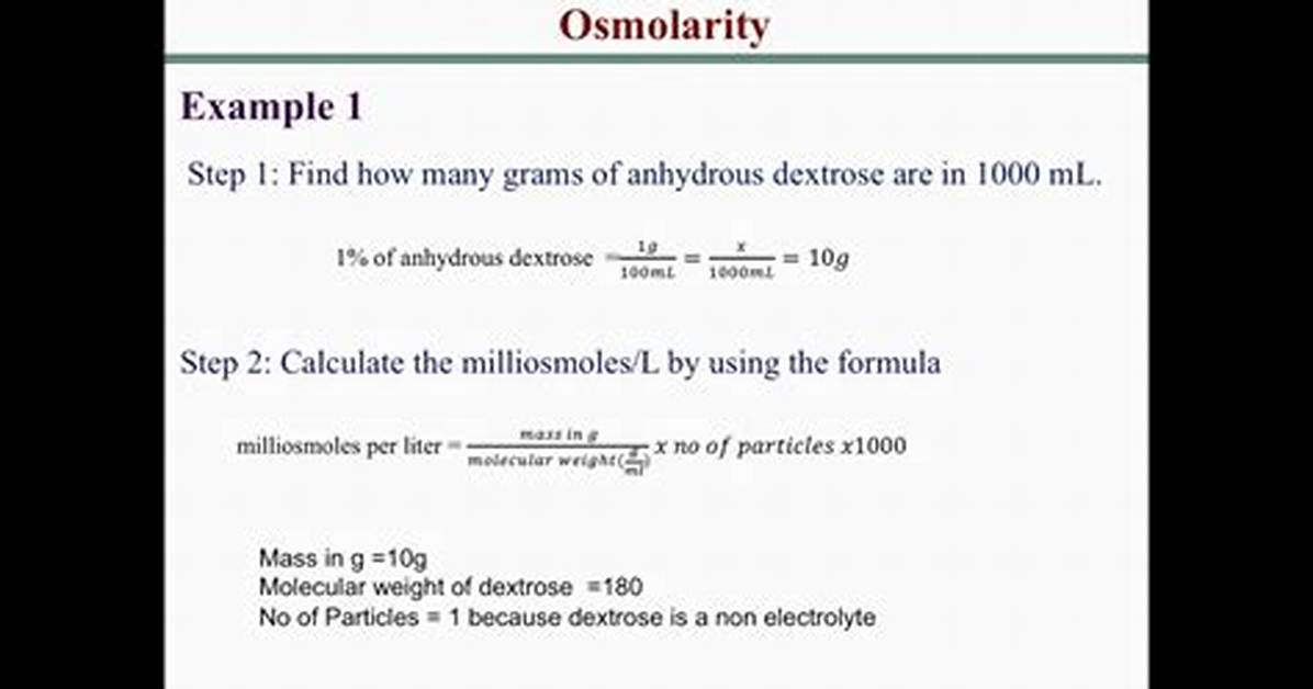 Osmolarity Calculation