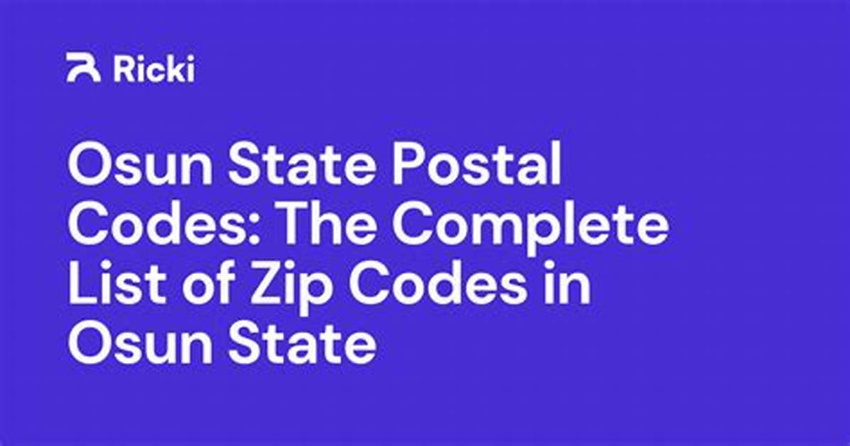 Osun State Zip Code / Postal Code