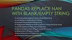 Pandas Replace Nan with Blank/Empty String