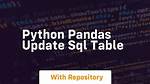 Pandas Update Sql