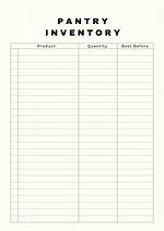 Pantry Inventory List