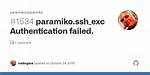 Paramiko Authenticationexception Issue