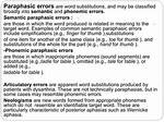 Paraphasic Errors