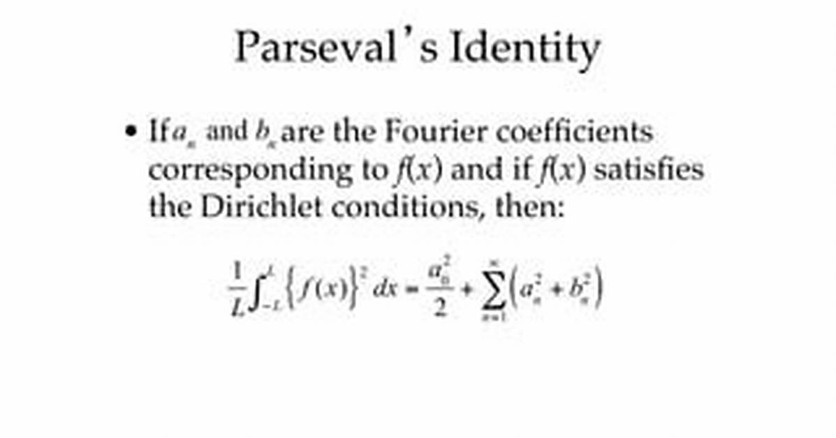 Parseval's Identity Application
