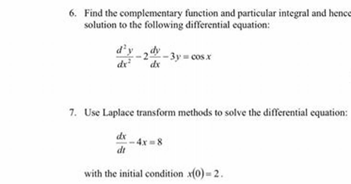 Particular Integral in Complementary Function