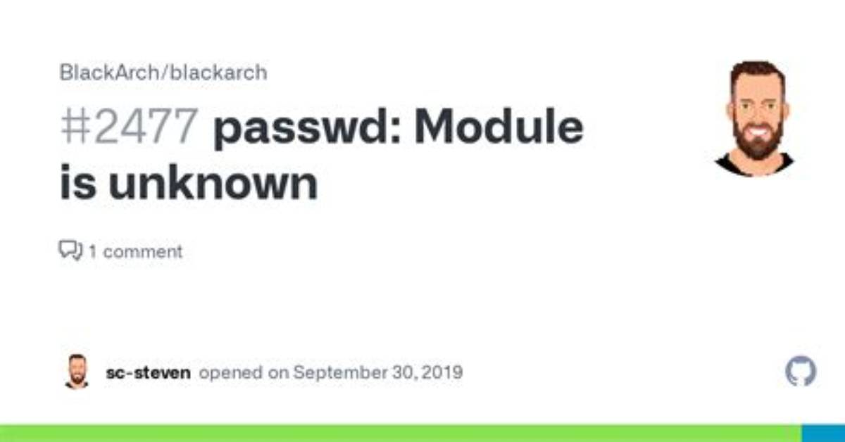 Passwd: Module Is Unknown