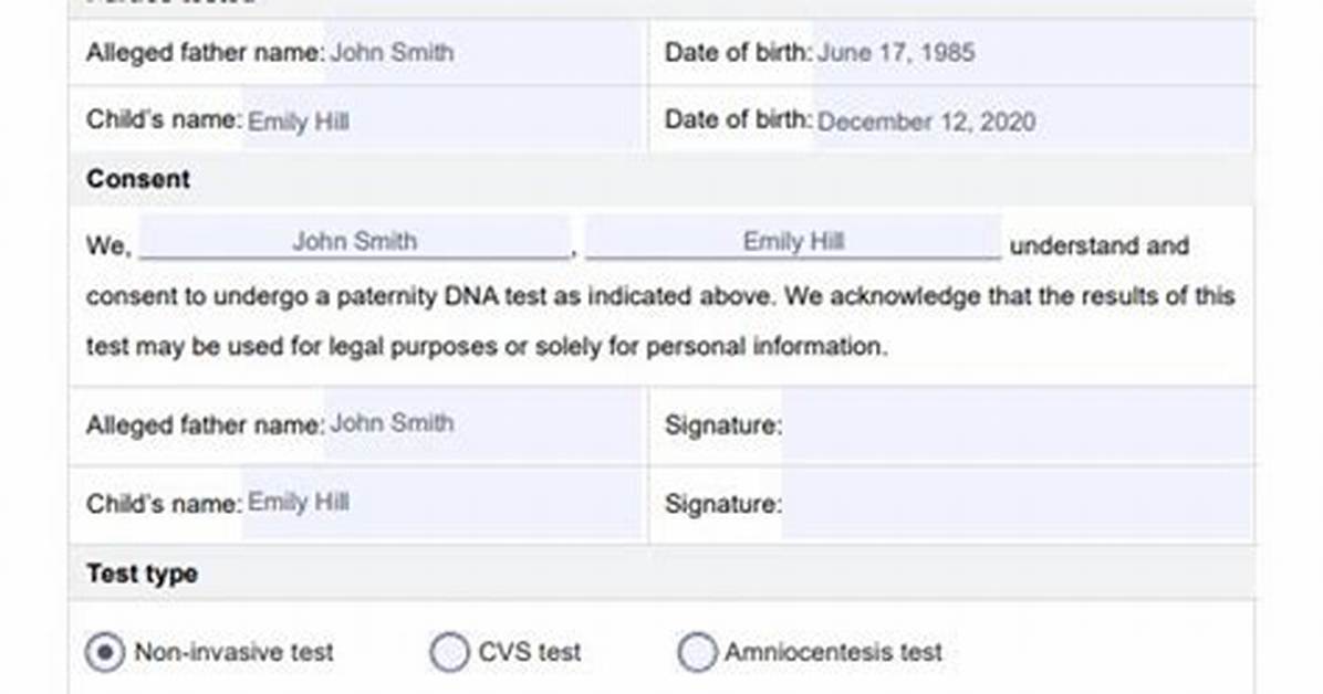 Paternity Test Sample: Abbr.