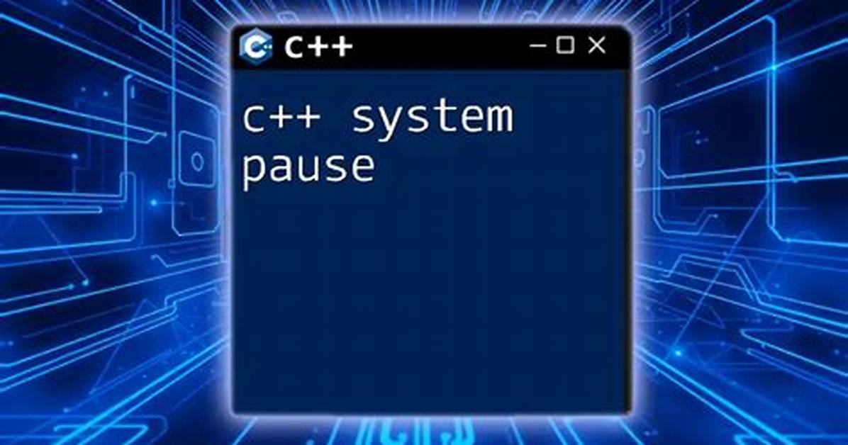 Pause Console in C++ Program