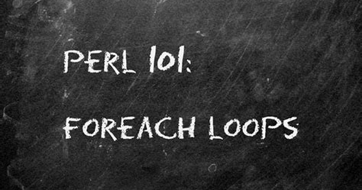 Perl Foreach