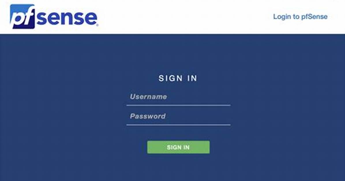 Pfsense Default Login