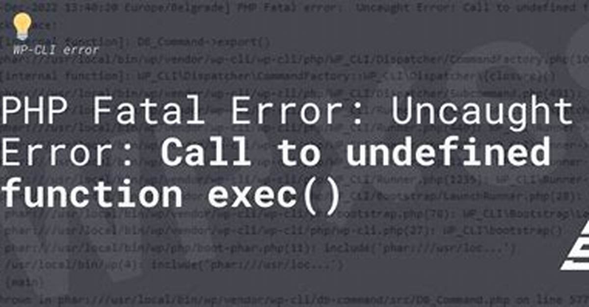 Php Call to Undefined Function