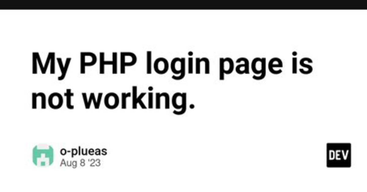 Php Login Page Header() Not Working