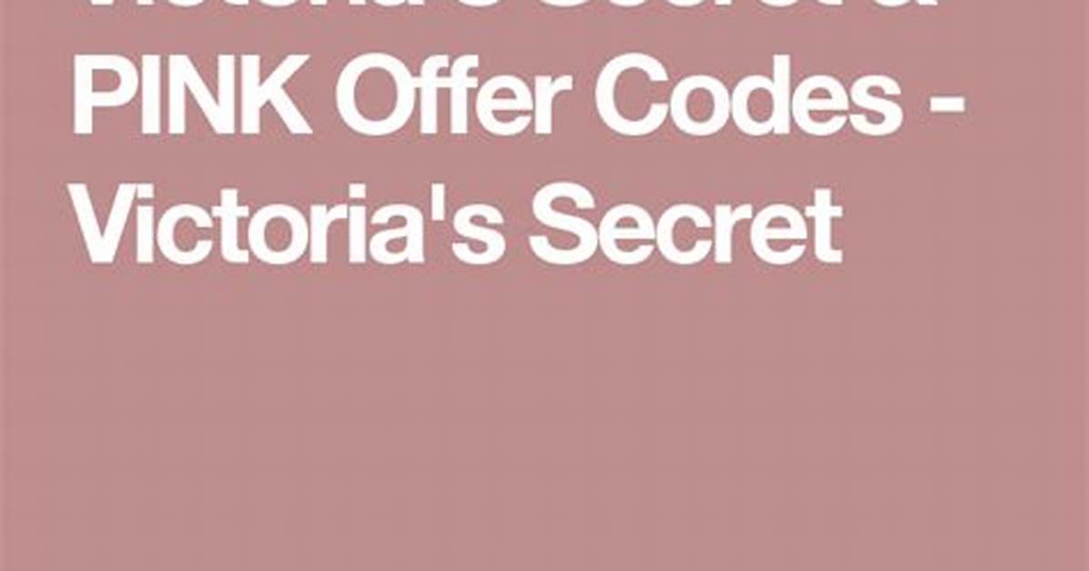 Pink Offer Codes