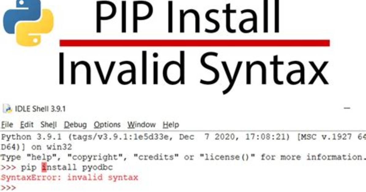 "Pip Install Pyarrow" Returns Syntax Error [Closed]