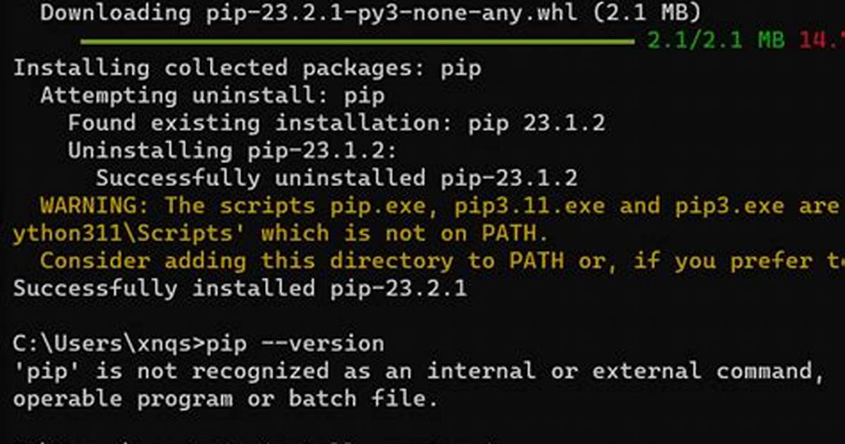 Pip Not Working in Python Installation in Windows 10