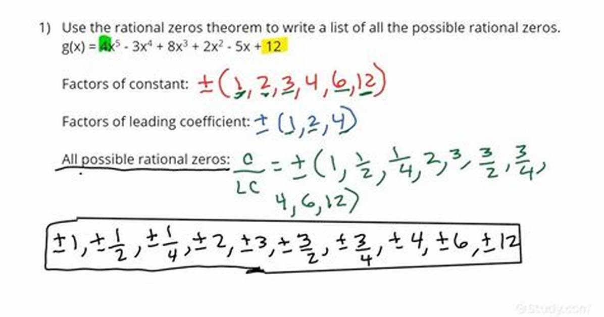 Possible Rational Zeros
