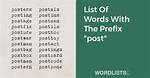 Post Prefix